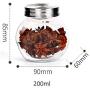 Seasoning Bottle Home Kitchen, Stainless Steel Glass Transparent Seasoning Jar Glass Kitchen Storage Accessories Sealed Food/Spice/Pepper/Salt Storage Tank (Size : 200ml4)