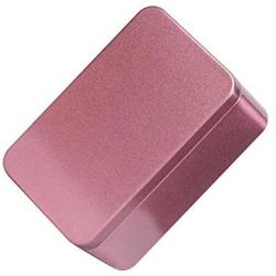 Yardwe Rectangular Tinplate Tea Tin Mini Tea Container Coffee Sugar Storage Box for Loose Tea 13x8x6cm(Pink)