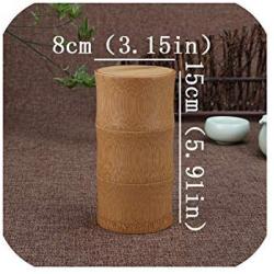 Bamboo Storage Bottles Kitchen Tea Container Jar Cans Case Organizer Spice Round Caps Seal Box Canister For Bulk Products,3J8X15
