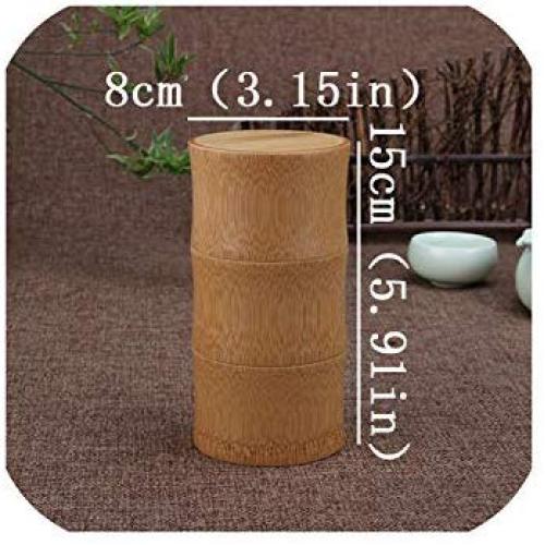 Bamboo Storage Bottles Kitchen Tea Container Jar Cans Case Organizer Spice Round Caps Seal Box Canister For Bulk Products,3J8X15