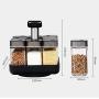 DUDDP Storage Spice lar set Reusable Jar Kitchen Seasoning Jar,Home Glass Pepper Bottle with Hole,Salt Shaker,Rotary Glass Cruet Seasoning Jar Set of 8,Kitchen supplies