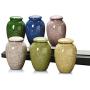 Small Concise Ceramic Ice Crack Tea Box Mini Storage Containers Tea Jar Sealed Tea Candy Tea Accessories,Yellow