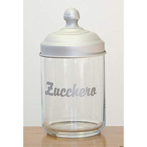 Italo Ottinetti Glass Jar Anodised Matt Aluminium Lid 1 Litre Zaucchero, Metallic, one Size