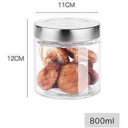 HIZLJJ 4 Pcs Glass Storage Jars with Sealed Lids Clear Glass Bulk Food Storage Canister for Serving Tea, Coffee, Spice, Candy, Cookie