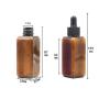 6PCS 50ML 1.7OZ Brown Empty Square Plastic Dropper Bottles with Pipette and Black Cap Essential Oil Storage Holder Refillable Portable Cosmetic Container Small Sample Jar for Travel Daily Life