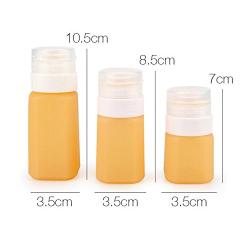 3Pcs Random Color Square Silicon Empty Refillable Squeeze Containers Tubes Leakproof Travel bottles Perfect for Carry-on Luggage Liquid Toiletries and Cream (60ml/2oz)