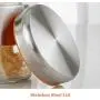 Glass Kitchen Coffee Canister Jar Set for Countertop 304 Stainless Steel Food Storage Containers with Air Tight Lid,Pantry Organization and Storage for Tea Snacks Sugar,Orange Set of 3