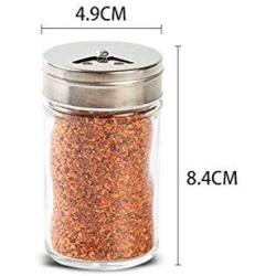 Glass Spice Storage Bottle Shaker Seasoning Jars BBQ Cooking Herbs Container Organizer Kitchen Gadgets Accessories Supplies Glass Airtight Food Storage Containers