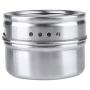 HONGSA Kitchen Stainless Steel Magnetic Spice Jars, Containers Multipurpose Spice Tin Rack Perfect Kitchen Storage 6 Piece Set