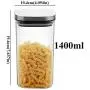 Glass Food Storage Containers With Locking Lids - Square Glass Jars With Stainless Steel Lid For Spices Bulk Products Tea Coffee Container Set Sealed Cans Storage Box Canister