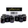 Vivaplex, 12, Amber, 4 oz, Round Glass Jars, with Inner Liners and black Lids