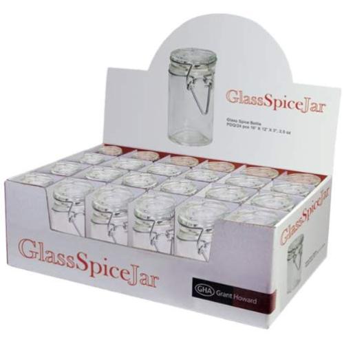 Grant Howard Clear Glass Spice Jar, Set of 24, Small