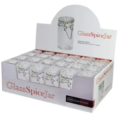 Ensemble de 24 Pots à Épices en Verre Transparent, Petit - Grant Howard Ensemble de 24 Pots à Épices en Verre Transparent, Petit - Grant Howard
