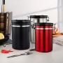 UPKOCH Stainless Steel Container Coffee Beans Storage Canister Vacuum Seal Cans Jars Black