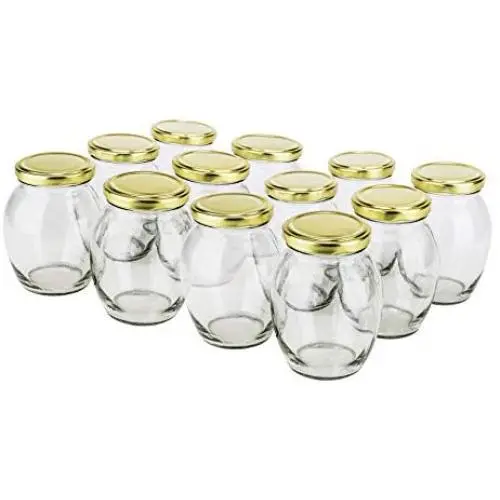 Bocal en verre PrestoWare 1351, 0,35L / 11,8 oz pour confiture, miel, cadeaux de mariage, cadeaux de douche, aliments pour bébés, conservation, épices, bocal vintage avec couvercle métallique (12) Bocal en verre PrestoWare 1351, 0,35L / 11,8 oz pour confiture, miel, cadeaux de mariage, cadeaux de douche, aliments pour bébés, conservation, épices, bocal vintage avec couvercle métallique (12)