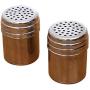 2pcs/set Magnetic Stainless Steel Seasoning Jar, Spice Bottle Chilli Shaker Condiment Storage Tin, Sugar Dredger Shaker with Perforated Top Holes, for Salt, Pepper, Herbs Or Seasoning(silver)