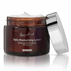 Daily Moisturizer, Organic & Natural Facial Moisturizer for Face, Neck & Décolleté & Hands. Anti Aging Cream with 15% Vitamin C for Collagen, Wrinkles & Hydrate Skin Effectively, by Candid Essentials