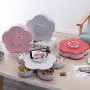 m?kvfa Bloom Rotating Snack Box Flower Design Candy Food Storage Box Jewelry Organizer Creative Fruit Box Candy Dish Compartment Snack Plate (Pink)