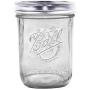 16OZ Mason Jar, Hanamichi Ball Mason Jar Quilted Jelly Jars with lids, For Canning - Freezing - Preserving - Beverages & Jar Decor - Microwave & Dishwasher Safe