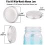 uxcell 2pcs Stainless Steel Wide Mouth Mason Jar Lids with Sealing Rings Food Storage Caps for Mason Canning Ball Jars