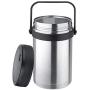 Isosteel VA-9683 1.5 liter 51 fl. oz 18/8 Stainless Steel Double-Wall Vacuum Food Container incl. 3 plastic containers