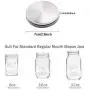 EchoDone 24 Pack Mason Jar Lids Regular Mouth Stainless Leak Proof Secure Mason Storage Solid Caps (Silver Color)