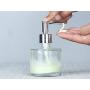 1PC Transparent Square Glass Empty Pump Dispenser Bottles Jar Pot Container For Body Wash Shower Bathroom Liquid Lotion Cosmetic Cream Makeup Foundations(250ML / 8oz)