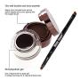 Music Flower Eyeliner Gel Eyebrow Powder Waterproof Brown and Black with Brush Mirror Kit