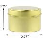 6-Ounce Round Gold Tins/Candle Tins (12-Pack), Metal Tins for Candles, DIY, Party Favors & More, Slip-On Lids Included