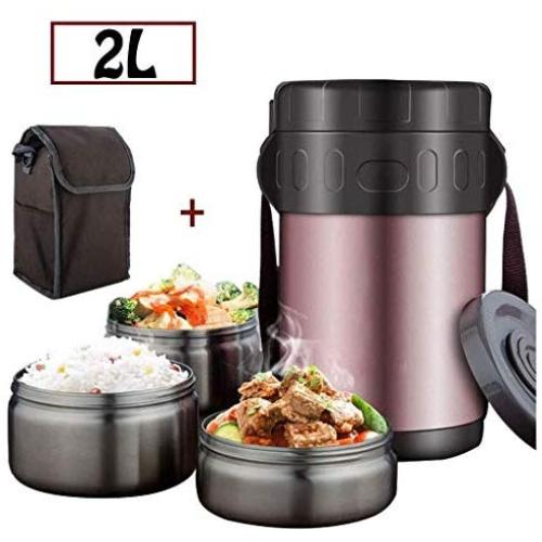 Food flask Insulated Stainless Steel Food Jar with Storage Bag Leak-Proof Thermal Soup Flask Multi-Purpose for Food