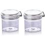 Pinklife 2 PCS Airtight Jar,Wide Mouth Jars,Cosmetic containers Jars for Hair Conditioner,Body Scrubs and Lotions,Storage Canister Jars for Sugar and Flour,2.9x3.3 (Clear)