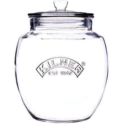 Kilner Glassware Universal Storage Jar, Durable Multi-Purpose Glass Container with Airtight Push-top Lid, 135-Fluid Ounces