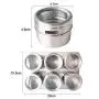 6pcs/set Magnetic Spice Jars, Stainless Steel Spray Spice Bottles Salt Condiment Set, Multi-Purpose Round Storage Spice Rack Set For Home Restaurant etc 6pcs/set Magnetic Spice Jars, Stainless Steel Spray Spice Bottles Salt Condiment Set, Multi-Purpose Round Storage Spice Rack Set For Home Restaurant etc
