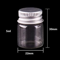 | Storage Bottles & Jars | 5ml 6ml 7ml 10ml 14ml tiny Transparent Glass Bottles with Silver Screw Cap Cute Jar Vials DIY Craft 100pcs | by HUDITOOLS | 1 PCs