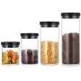WH- 4 Sets Beans Sealed Glass Jar Storage Tank Nut Snack Food Storage Milk Cans Tea Caddy