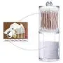 Creative Clear Acrylic Storage Jar Holder Transparent Cotton Swabs Stick Cosmetic Makeup Cotton Pad Jar Makeup Organizer Case,Clear