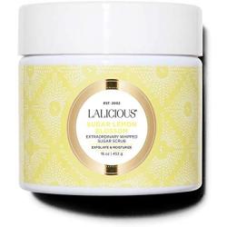 LALICIOUS Sugar Lemon Blossom Extraordinary Whipped Sugar Scrub - Cane Sugar Body Scrub with Coconut Oil & Honey, No Parabens (16 Ounces)