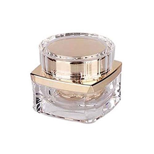 1PCS 30ml/1oz Empty Refillable Clear Upscale Acrylic Cosmetic Face Cream Lotion Make-up Bottles Jars with Gold Screw Lid and Plastic Liner Hand Pad for Makeup Sample Packing Pot Storage Container