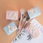 Makeup Brush Ceramic Storage Jar Pink Ceramic Storage Bottle Cosmetic Storage Organizer Pen Holder Desktop Ceramic Container,Multi
