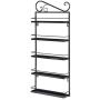 5 Tier Wall Mounted Spice Rack, Pantry Cabinet Door Kitchen Spice Shelf Storage Spice Jars Container Organizer Chrome Plated (Black)