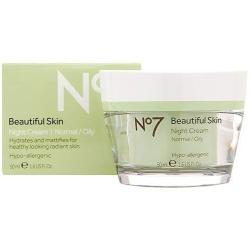 No7 Beautiful Skin Night Cream For Normal/Oily Skin 50Ml