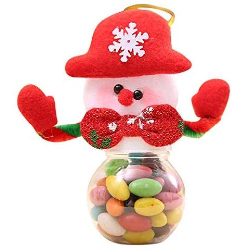 Liouhuble Christmas Candy Storage Can Decor For Home Gift Biscuit Food Storage Jar (Snowman)