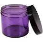 Beauticom 10 oz. (300g /300ML) (Quantity: 3 Packs) Thick Wall Round Leak Proof Clear Acrylic Jars with Lids for Cream, Salves (3 Pieces (3 Jars + Lids Together), PURPLE Base w/Black Lid)