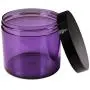 Beauticom 10 oz. (300g /300ML) (Quantity: 3 Packs) Thick Wall Round Leak Proof Clear Acrylic Jars with Lids for Cream, Salves (3 Pieces (3 Jars + Lids Together), PURPLE Base w/Black Lid)