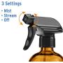 Titanker 2-Pack Spray Bottle, Amber Glass Spray Bottles, Empty Mist Spray Bottle Trigger Sprayer, Refillable 16oz Container for Essential Oils, Cleaning Solutions, Water (Brown)