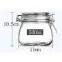 Clear Glass Candy Jar with Lid - Wide Mouth Preserving Jar Cookie Container Tea Storage Canisters Food Storage Container (500 ML/17 OZ)