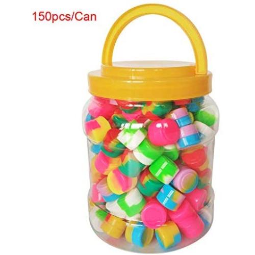 SZBS Silicone Containers 150pcs/can 2ml Mini Containers Assorted Color Silicone Container For Dab Concentrate Containers Wax Oil Storage Jars Dab Containers (150)