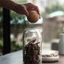 Set of 2 High Borosilicate Glass Jar with Cork Round Ball Seal, Home and Kitchen Seasoning Tank, Food Storages Canister, Great for Use Storing Sugar, Flour