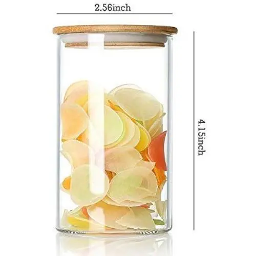 DecentGadget Glass Jar Storage Canisters Tea Containers Airtight Bamboo Sealing Lid (12-Ounce) DecentGadget Glass Jar Storage Canisters Tea Containers Airtight Bamboo Sealing Lid (12-Ounce)