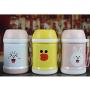Inroserm Food Jar for Kids with Folding Spoon Portable Stainless Steel Leak Proof Food Storage Container with Pendant 11.8 oz(White)